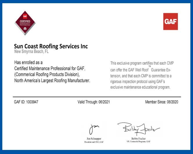 GAF Certified Maintenance Professional Certification